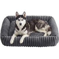 Produktbild von Feandrea Orthopädisches Hundebett aus Plüsch Grau Waschbares Hundekörbchen