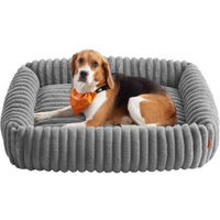 Produktbild von FEANDREA Orthopädisches Hundebett aus Plüsch in Grau Grösse L mit Gelenksupport und waschbar