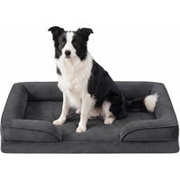Produktbild von Feandrea Orthopädisches Hundebett Grau mit abnehmbarem Bezug und erhöhten Rändern