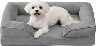 Feandrea Orthopädisches Hundebett Grau mit abnehmbarem Bezug und erhöhten Rändern Größe M – Bild 1 von 3