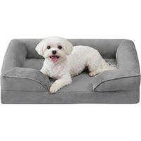 Produktbild von Feandrea Orthopädisches Hundebett Grau mit abnehmbarem Bezug und erhöhten Rändern Größe M