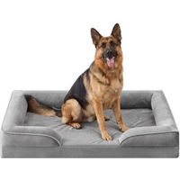 Produktbild von Feandrea Orthopädisches Hundebett Grau mit abnehmbarem Bezug und rutschfester Unterseite