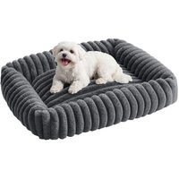 Produktbild von Feandrea Orthopädisches Hundebett in Grau, Waschbare Hundematte mit weicher Polsterung, Mittelgroß, 71 x 55 x 18 cm
