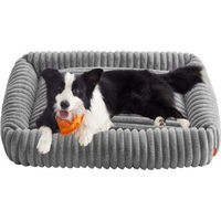 Produktbild von FEANDREA Orthopädisches Hundebett in XL mit Plüsch und waschbarem Hundekissen in Grau