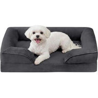 Produktbild von Feandrea Orthopädisches Hundebett mit abnehmbarem Bezug und erhöhten Rändern in Grau