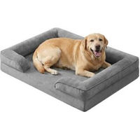 Produktbild von Feandrea Orthopädisches Hundebett mit abnehmbarem Bezug und erhöhten Rändern in Grau
