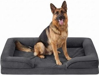 Feandrea Orthopädisches Hundebett mit abnehmbarem Bezug und erhöhten Rändern in Grau – Bild 1 von 3