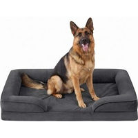 Produktbild von Feandrea Orthopädisches Hundebett mit abnehmbarem Bezug und erhöhten Rändern in Grau