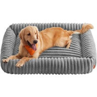 Produktbild von FEANDREA Orthopädisches Hundebett XXL aus Plüsch Grau Waschbar