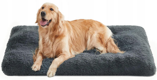 Feandrea Tragbares Hundebett mit langem Plüsch Dunkelgrau XXL 122 x 74 x 10 cm waschmaschinenfest – Bild 1 von 1