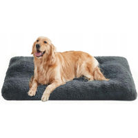Produktbild von Feandrea Tragbares Hundebett mit langem Plüsch Dunkelgrau XXL 122 x 74 x 10 cm waschmaschinenfest