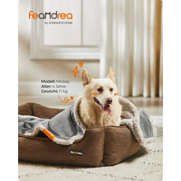 Produktbild von FEANDREA Wasserdichte Hundedecke aus Fleece in Grau Größe M