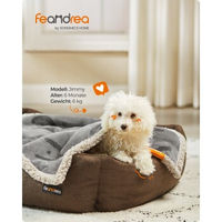 Produktbild von FEANDREA Wasserdichte Hundedecke und Tierdecke aus Sherpa Fleece und Flanell mit TPU-Folie für Hunde und Katzen, Grau, S