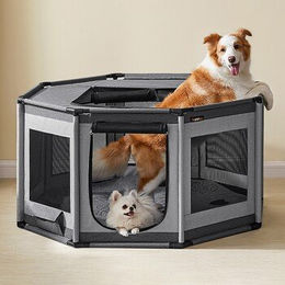 FEANDREA Welpenauslauf für große Hunde aus robustem Oxford-Gewebe mit Seitentasche – Bild 1 von 11