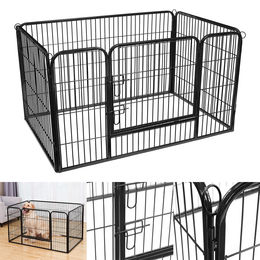 FEANDREA Welpenlaufstall aus Metall in Schwarz – Bild 1 von 6