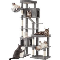 Produktbild von Feandrea XXL Kratzbaum für große Katzen in Hellgrau mit Sisal 202 cm hoch