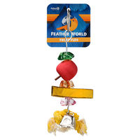 Produktbild von Feather World Vogelspielzeug Fruit Fun mit Glocke für Wellensittiche und Nymphensittiche bunt