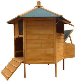 Feel2Home Hühnerstall aus Holz für Geflügel und Kleintiere mit Nistkasten und Rampe – Bild 1 von 5