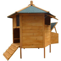 Produktbild von Feel2Home Hühnerstall aus Holz für Geflügel und Kleintiere mit Nistkasten und Rampe