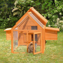 Feel2Home Hühnerstall aus Holz in Natur Braun als Nistkasten und Kleintiergehege für Hühner Wachteln und Kaninchen – Bild 1 von 8
