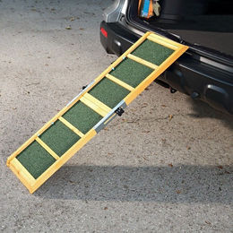 Feel2Home Klappbare Hunderampe aus Holz als Einstiegshilfe für das Auto bis 40kg – Bild 1 von 7