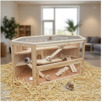 Produktbild von Feel2Home Kleintierkäfig aus Holz für Hamster, Meerschweinchen, Mäuse, Ratten und Degus in Natur Beige