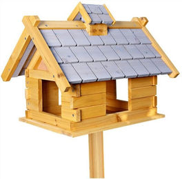 Feel2Home Vogelhaus aus Holz in Grau XXL Bausatz Futterspender stehend – Bild 1 von 4