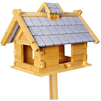 Produktbild von Feel2Home Vogelhaus aus Holz in Grau XXL Bausatz Futterspender stehend