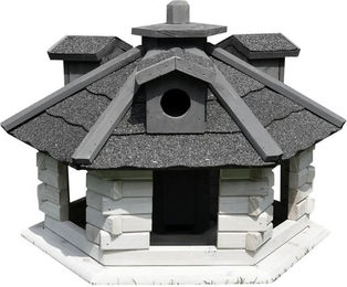 Feel2Home Vogelhaus XXL aus Holz mit aufklappbarem Futterspender 48 cm – Bild 1 von 5