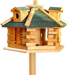 Feel2Home Vogelhaus XXL aus Holz mit aufklappbarem Futterspender 48 cm – Bild 1 von 5