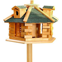 Produktbild von Feel2Home Vogelhaus XXL aus Holz mit aufklappbarem Futterspender 48 cm