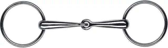 Produktbild von Feeling 2-Ring-Gebiss für Pferde aus Edelstahl mit dünnen vollen Läufen in Silber