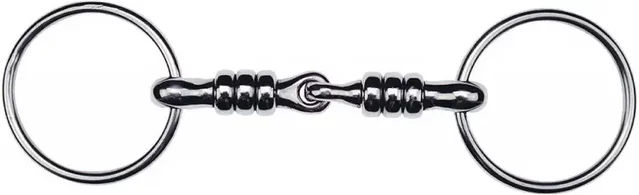 Produktbild von Feeling 2-Ring-Rollengebiss für Pferde aus Edelstahl in Silber