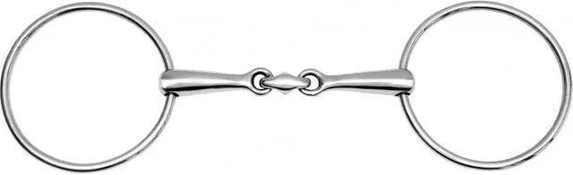 Produktbild von Feeling Anatomic Gebiss für Pferde mit 2 großen dünnen Ringen aus Edelstahl in Silber