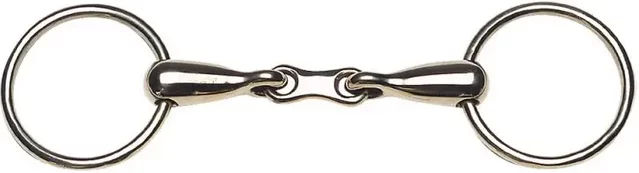 Produktbild von Feeling Bristol Gebiss mit 2 Ringen aus Edelstahl für Pferde 135 mm