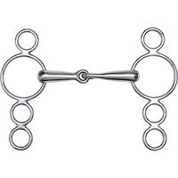 Produktbild von Feeling Continental Knebelgebiss mit 4-Ring Wangen aus Edelstahl in Bunt 125 mm