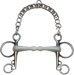 Produktbild von Feeling Droit Flexi Pelham für Pferde aus Edelstahl in Silber und Weiß
