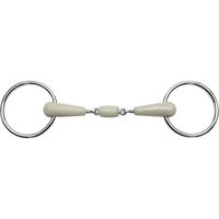 Produktbild von Feeling Flexi Doppelgelenktrense aus Edelstahl mit 2 Ringen für Pferde Mehrfarbig 135 mm