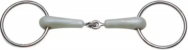 Produktbild von Feeling Flexi Gelenktrense aus Edelstahl mit 2 Ringen für Pferde in Silber oder Bunt