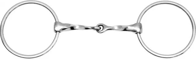 Produktbild von Feeling Gebiss für Pferde mit 2 großen gedrehten Ringen aus Edelstahl in Silber