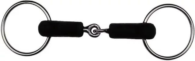 Produktbild von Feeling Gebiss mit 2 Ringen aus Edelstahl und gebrochenem Gummi für Pferde