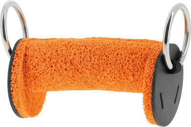 Produktbild von Feeling Rechte Schwamm-Mundstücke für Pferde aus Memory Foam Orange 135 mm
