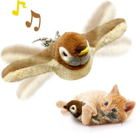 feinlux Elektrisches Katzenspielzeug Intelligenzspielzeug mit beweglichem Vogel aus Polyester und ABS für erwachsene Katzen – Bild 1 von 5
