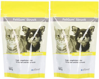 Produktbild von FeliGum Struvit Diätfutter Leckerli für Katzen zur Unterstützung der Harnwege 320g