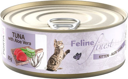 Produktbild von Feline Finest Katzen Nassfutter Kitten Thunfisch Stückchen in Gelee 24 x 85 g - 24 x 85 g
