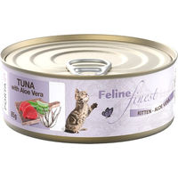 Produktbild von Feline Finest Katzen Nassfutter Kitten Thunfisch Stückchen in Gelee 24 x 85 g - 24 x 85 g