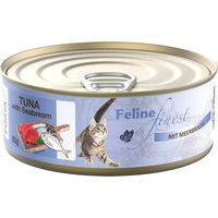 Produktbild von Feline Finest Katzen Nassfutter Thunfisch mit Meerbrasse Stückchen in Gelee 24 x 85 g - 24 x 85 g