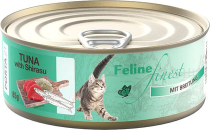 Produktbild von Feline Finest Katzenfutter Thunfisch mit Breitling Stückchen in Sauce 6 x 85 g - 6 x 85 g