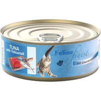 Produktbild von Feline Finest Katzenfutter Thunfisch mit Stachelmakrele Stückchen in Sauce 6 x 85 g - 6 x 85 g