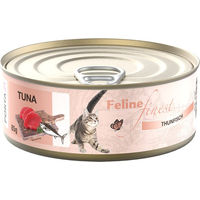 Produktbild von Feline Finest Katzenfutter Thunfisch Stückchen in Sauce 6 x 85 g ohne Farb- und Aromastoffe sowie Konservierungsstoffe - 6 x 85 g